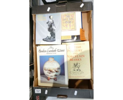 A collection of illustrated pottery books to include The Charlton Standard Catalogue of Royal Doulton Figurines, The Doulton 