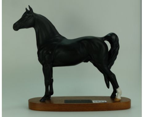 Beswick Connoisseur Morgan horse on wood base 2605