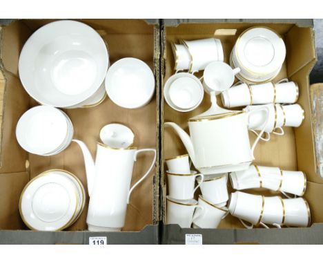 A collection of Spode Golden Eternity tea & dinner ware, (approx 59 pieces). (2 trays)