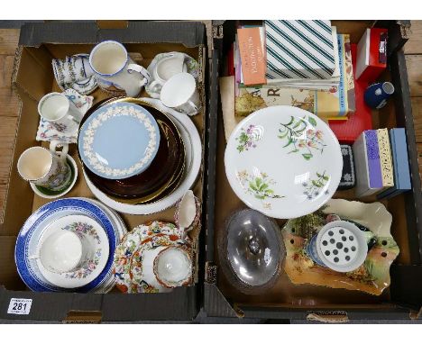 A good collection of pottery and other items to include Annuals, Royal Doulton seriesware, Wedgwood Jasperware pieces, Carlto