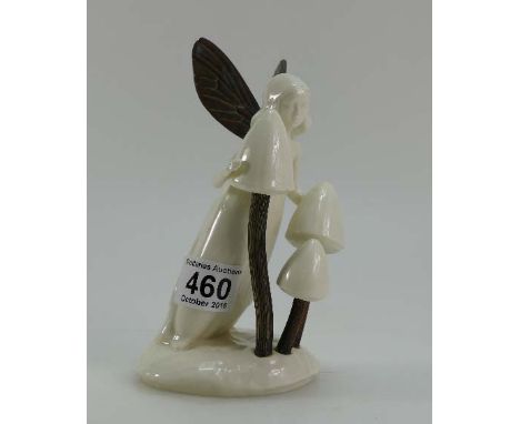 Minton meadowsweet bronze and ivory figure. (Small crack).
