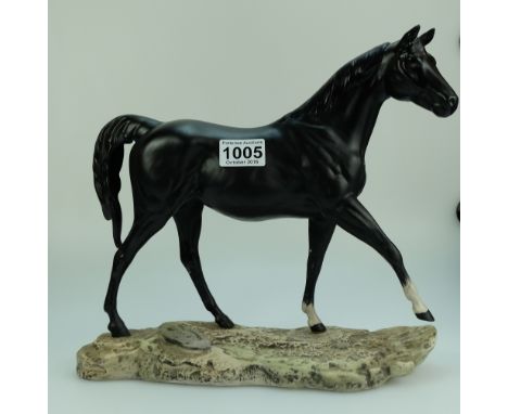 Beswick Connoisseur Black Nightshade Horse on ceramic base 2671