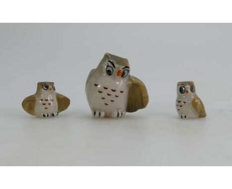 Wade Whimsies set of Owls from the Happy Families series (3)