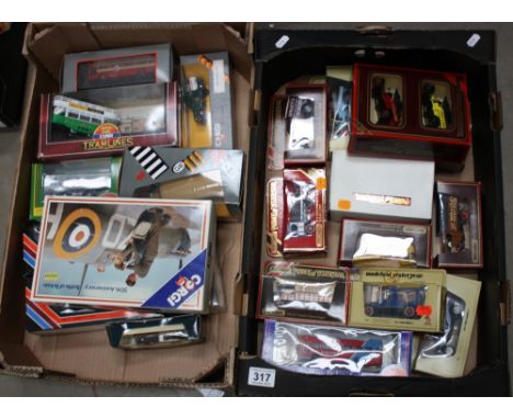 A collection of boxed collectable toys including Corgi, Matchbox, Days Gone etc  (2 trays)  (22)