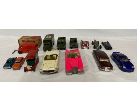 Toy cars to include: Triang Minic boxed clockwork Ford Royal Mail Van, Dinky Lady Penelope's car, Corgi Ford Thunderbird, Cor