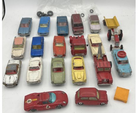 A collection of Corgi diecast toys to include Austin Seven, Austin A.60, Massey- Ferguson 30GWT trailer, Massey Ferguson-Trac