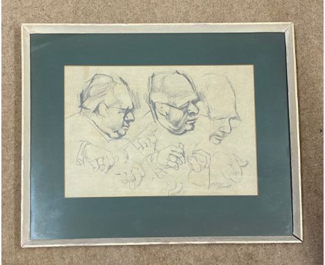 Muriel Brandt (1909-1981) Pencil studies of conductor signed lower right 24 x 34.5cm. 