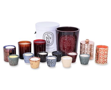 A GROUP OF DIPTYQUE, TOM DIXON AND OTHER CANDLES
To include a large Diptyque Tuberose ceramic candle, in box; two further Dyp
