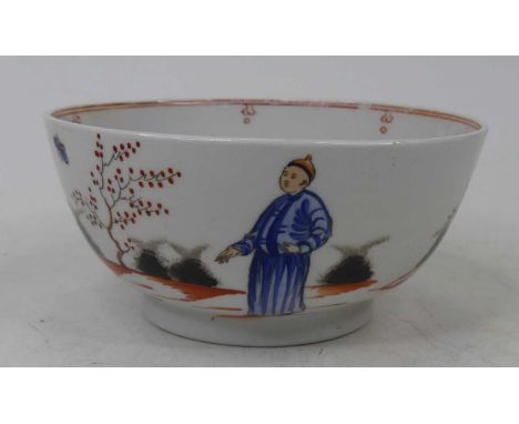 A Chinese porcelain bowl, enamel decorated with figures, dia. 15cm