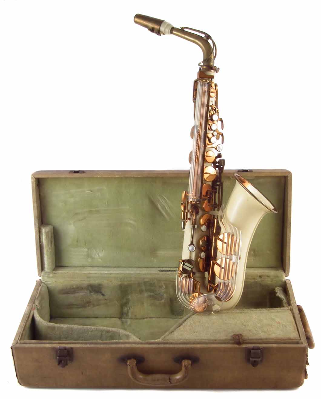 Grafton creamcoloured acrylic plastic alto saxophone, serial number