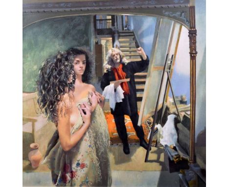 After Robert O. Lenkiewicz (1941-2002),  Painter with Anna / St. Antony Theme, signed, titled and numbered 125/275 in pencil 
