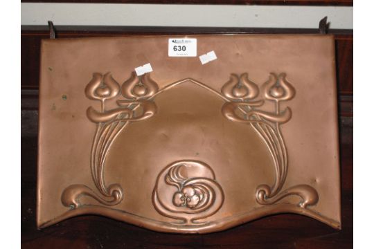 Early 20th Century Art Nouveau Design Repousse Decorated Copper