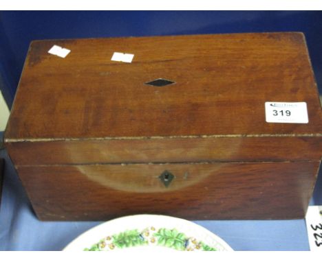 19th Century mahogany tea caddy.
