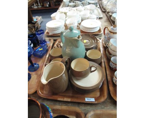 Tray of Denbigh fine stoneware, part coffee items, comprising coffee mugs, saucers, plates, coffee pot etc.