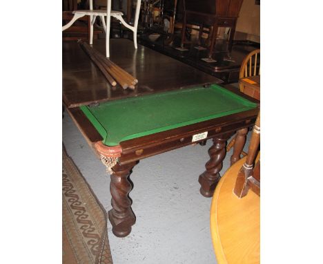 Early 20th Century 'The Challenge' oak dining table/snooker table by W. Jelks and Son, London, with four panels to the top, b