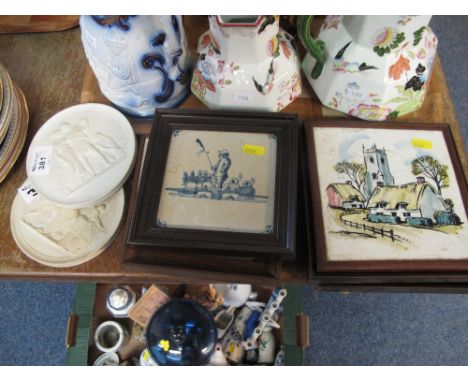 Collection of blue and white Delft tiles to include marine and figural studies, together with H.C. Andersen Danish figural ti