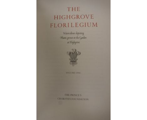 HRH CHARLES PRINCE OF WALES "The Highgrove Florilegium", folio edition, published 2008, Volumes one and two, limited edition 