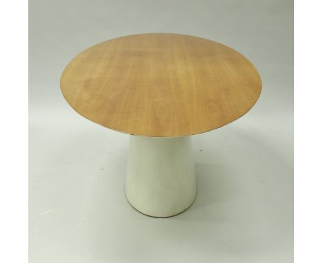 A modern white painted and polished wood oval dining table in the manner of Stephane Le Brun (similar to the "grand table" de