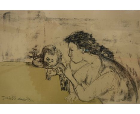 AFTER ALEXANDER DOBKIN (1908-1975) "Lemonade through a straw", colour lithograph, limited edition No'd. 5/50, No'd. lower lef