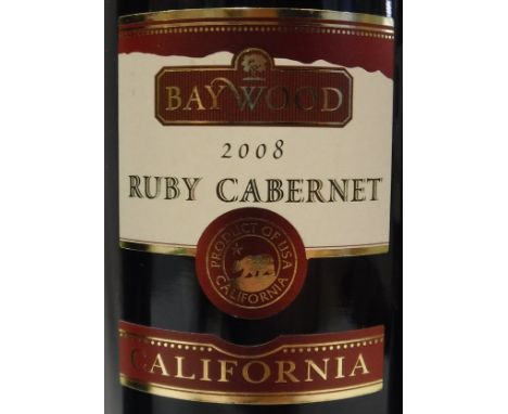 Baywood Ruby Cabernet 2008 x 5, together with one bottle Lion's Gate Cabernet Sauvignon Shiraz 2012, Bay Wood Ruby Cabernet 2