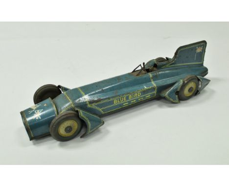 A Gunthermann tinplate clockwork "Captain Campbell's Bluebird land speed record car",  finished in blue with pinstripe decora