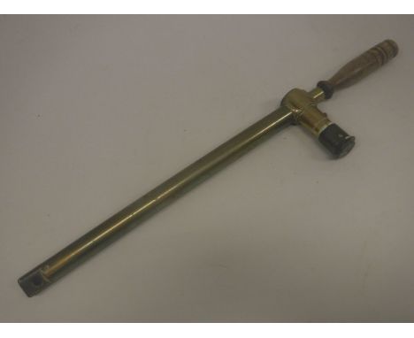 A wooden handled brass trench periscope by R &amp; J Beck Ltd mark "IX 1918 No. 24681" 47 cm long