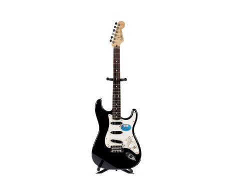 A Fender Mexico Roland Ready Stratocaster, serial number MZ5xxxx75, with a maple neck, rosewood fretboard, black finish, Fend