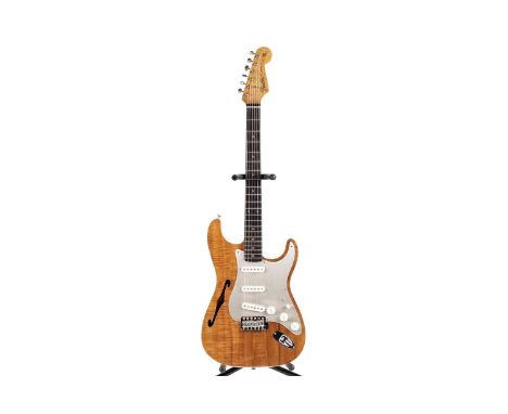 A 2018 Fender Custom Shop Thinline Artisan Stratocaster, serial number CZ5xxx28, with birdseye maple neck, figured Koa capped