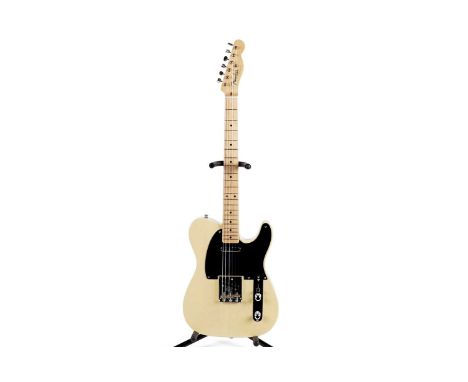 A Fender Limited Edition Vintage '52 Korina Telecaster, serial number V15xxx15, with maple neck, blond finish with black sing