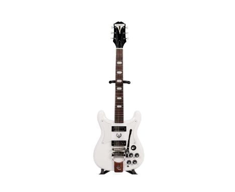 An Epiphone Crestwood Custom Tremotone, serial number 2209152469 in Polaris white finish, with two mini-humbuckers, vintage K