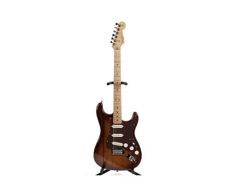 A Fender Limited Edition Exotic Series Shedua Top Stratocaster, serial number US17xxxx62, with Shedua top, figured one-piece 