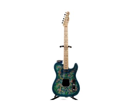 A Fender Japan Blue Flower Telecaster, serial number P0xxxx6, maple neck, clear scratchplate, Fender moulded case.Note: Possi