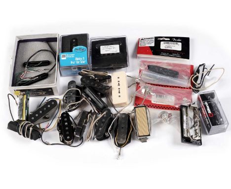 A quantity of guitar pickups including: a Creamery Vintage Tele set; a Seymour Duncan Pro Shop single coil; an Alegree P90; o