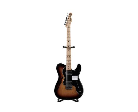A T-style Thinline guitar with maple Fender Mexico 70's style neck, 'bullet' truss rod, three bolt neck plate, chambered sunb