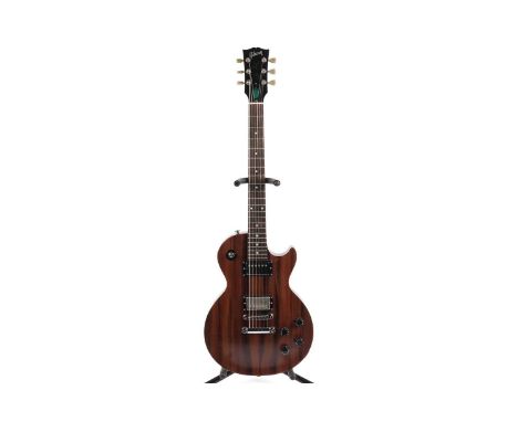 A Gibson Smartwood Series Les Paul, serial number 02xxxx01, with mahogany capped body, fitted with twin humbuckers, Gibson pl