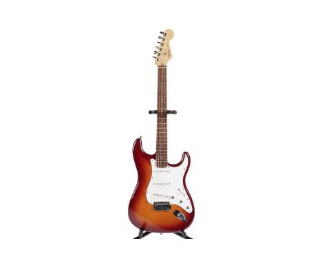 A Fender USA Deluxe Stratocaster, serial number DZ5xxxx07, with rosewood neck, lightburst finish, locking tuners and Don Mare