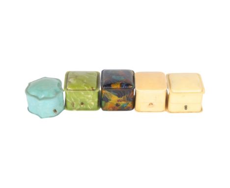5 Antique Bakelite and ivorine jewellery ring boxes . Condition Report:Lot sold as seen unless specific item(s) requested