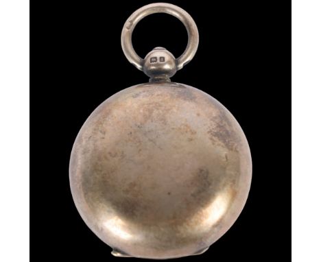 A late Victorian silver sovereign coin case, Alfred Wigley, Birmingham 1900, plain circular form with engine turned sprung co