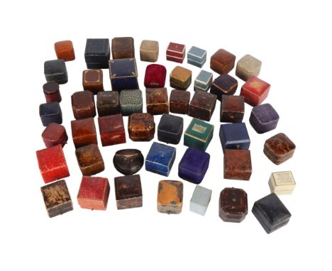 A quantity of Antique jewellery ring boxes . Condition Report:Lot sold as seen unless specific item(s) requested