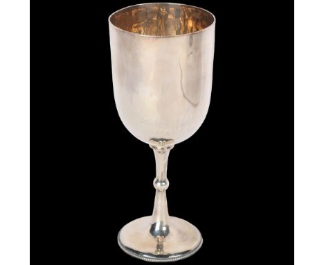 A Victorian silver goblet, Josiah Williams &amp; Co, London 1888, 16.5cm, 3.8oz . Condition Report:A few extremely light dent