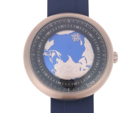 CIGA DESIGN - a stainless steel U-Series Blue Planet GPHG automatic wristwatch, ref. U031-SU01-W6U, circa 2022, rotating worl