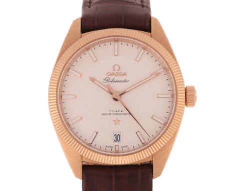 OMEGA - an 18k Sedna rose gold Constellation Globemaster Co-Axial Master Chronometer automatic calendar wristwatch, ref. 130.