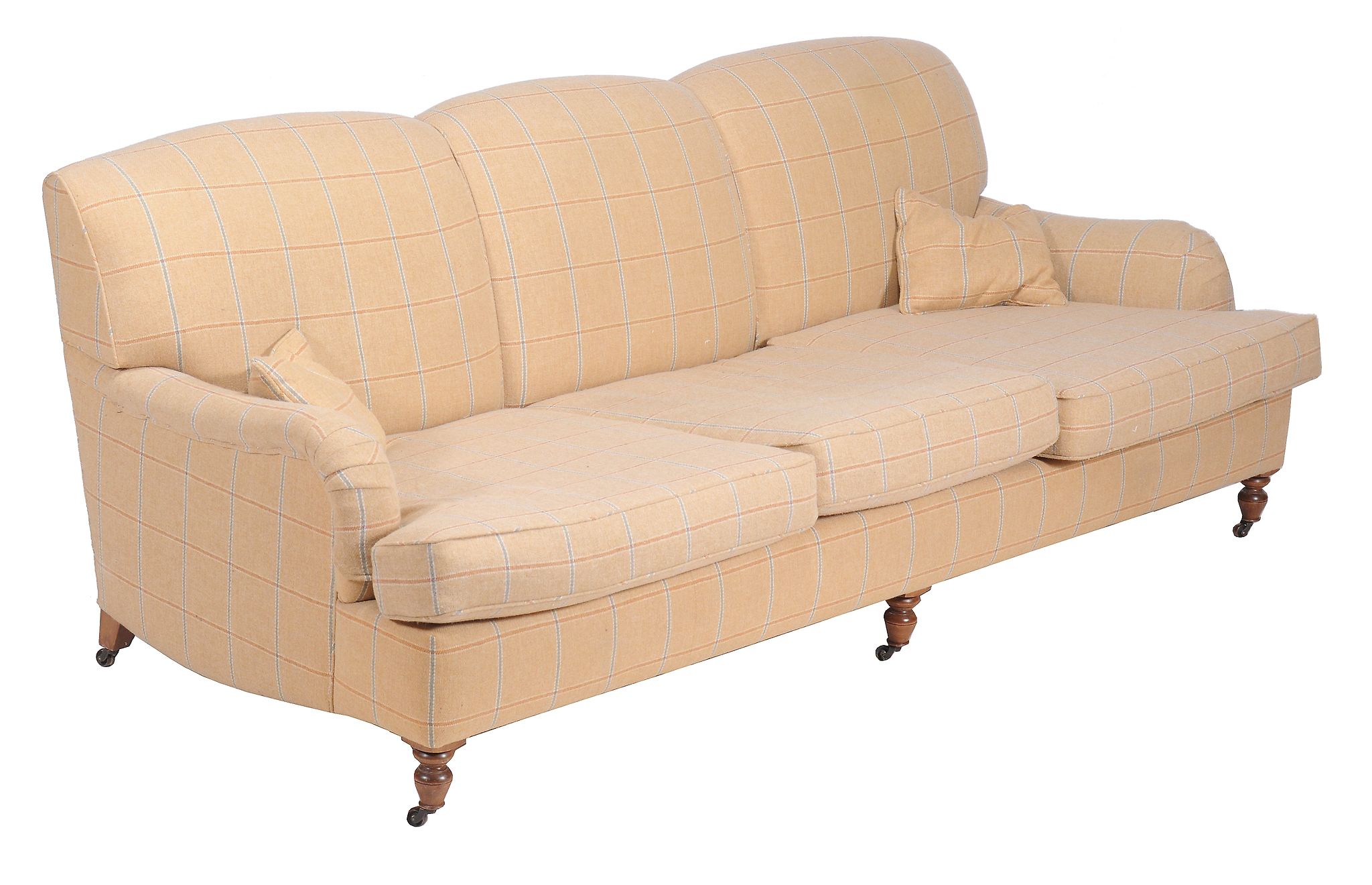 A three seat sofa, of recent manufacture, attributed to Sofas