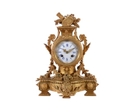  A French gilt metal mantel clock  , Japy Freres, second half 19th century, the eight-day bell striking movement with outside