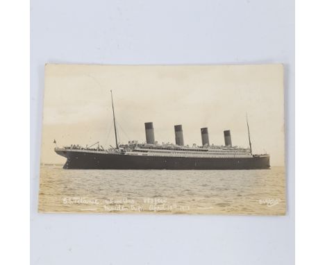 SS TITANIC - an original photo postcard post marked in Cowes 18th April 1912 (8 days after the sinking), handwritten message 
