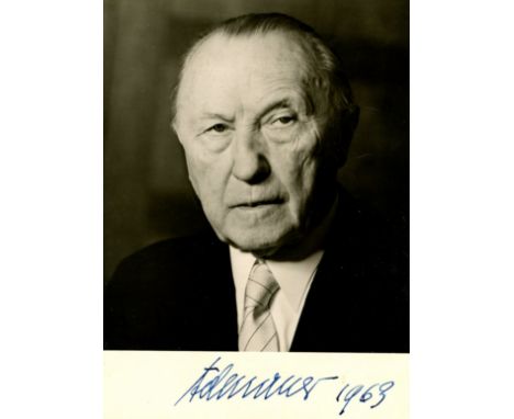 ADENAUER KONRAD: (1876-1967) German Statesman who served as the first Chancellor of the Federal Republic of Germany (West Ger