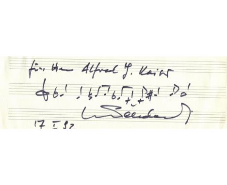 PENDERECKI KRZYSZTOF: (1933-2020) Polish composer and conductor. A.M.Q.S., K Penderecki, one page (manuscript paper), slim ob