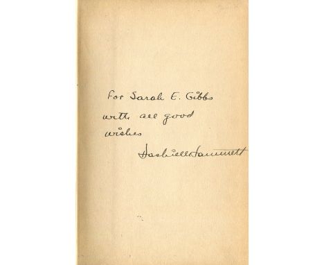 HAMMETT DASHIELL: (1894-1961) American author of hardboiled detective fiction including The Maltese Falcon (1930). Hammett's 