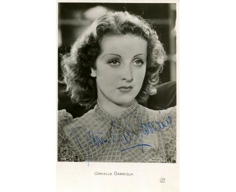 FRENCH ACTRESSES: Selection of vintage signed postcard photographs by various French Actresses, including Danielle Darrieux, 