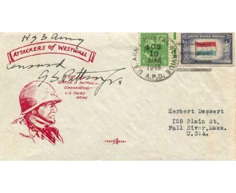 PATTON GEORGE S.: (1885-1945) American General of World War II. An attractive signed envelope issued to commemorate the Attac